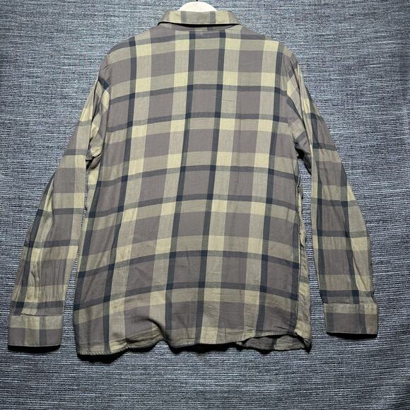 Volcom Shirt Men's Large Brown Plaid Long Sleeve Button Up - Picture 13 of 14